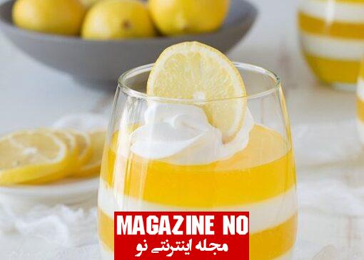 طرز تهیه ژله ی لایه ایِ لیمو در لیوان با بهترین روش بسیار خوشمزه