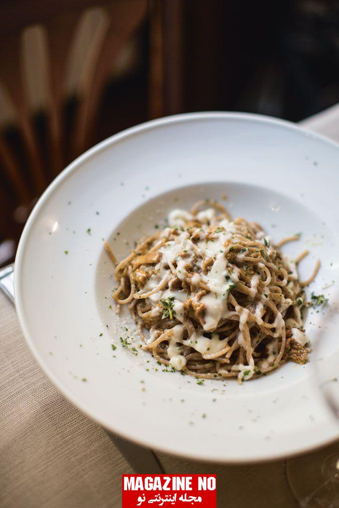 طرز تهیه اسپاگتی با سس خامه و گردو با عالی ترین روش خوشمزه و بی نظیر