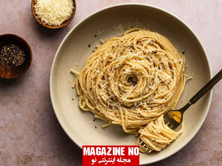 طرز تهیه اسپاگتی با پنیر و فلفل‌سیاه با بهترین و اصولی ترین روش بسیار خوشمزه