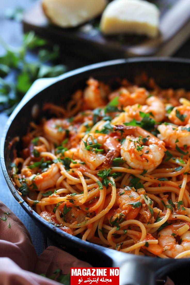 طرز تهیه اسپاگتی با گوشت و سبزیجات به روش خانگی، سریع و خوشمزه