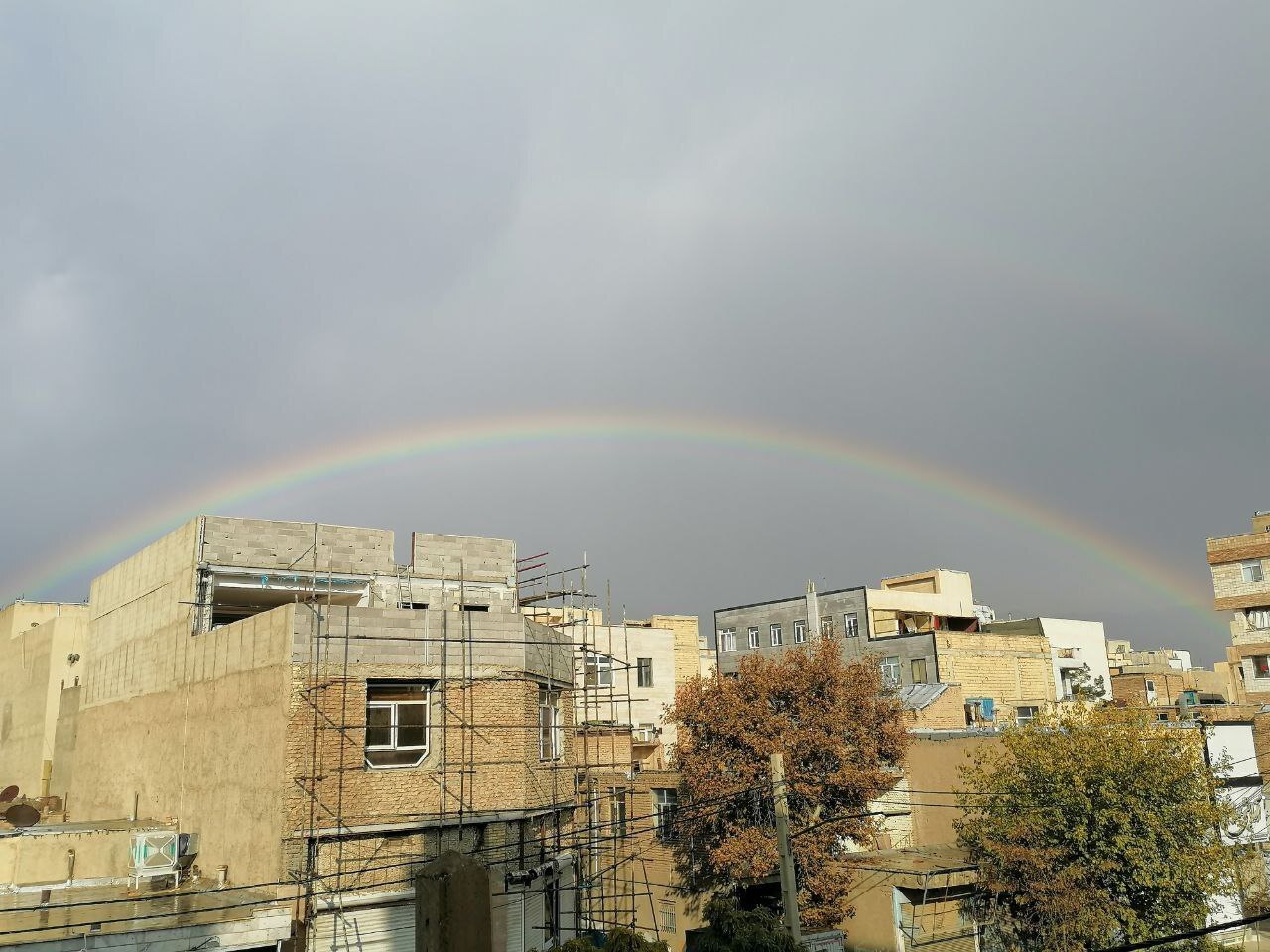 رنگین کمان زیبا در کرج