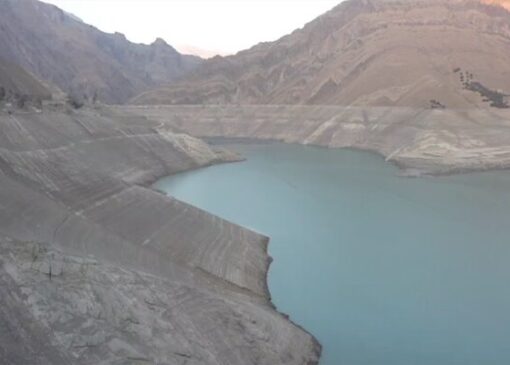 نمایی از وضعیت تراز آب سد کرج