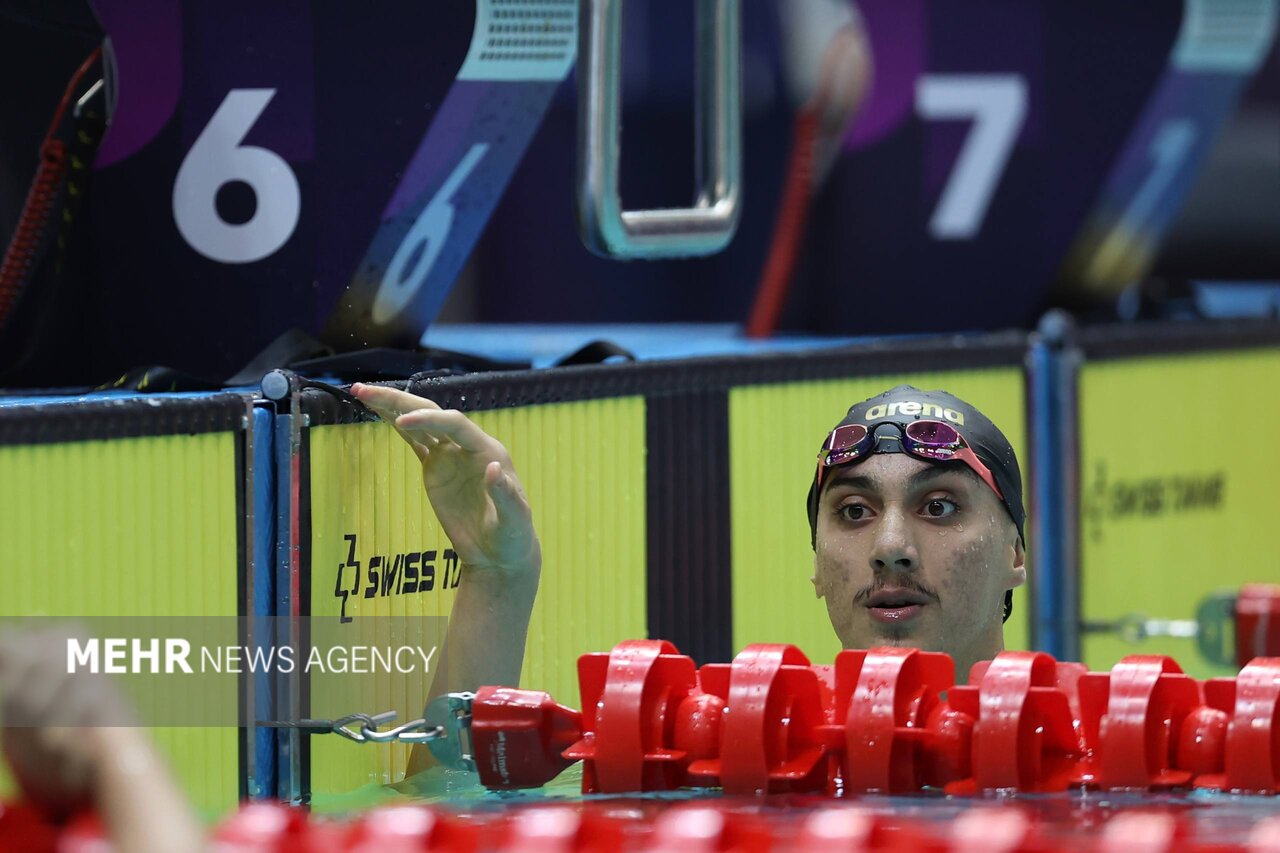 هومر عباسی در ماده ۵۰ متر کرال پشت نایب قهرمان شد