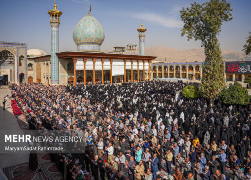 اقامه نماز باران در حرم مطهر شاهچراغ(ع)
